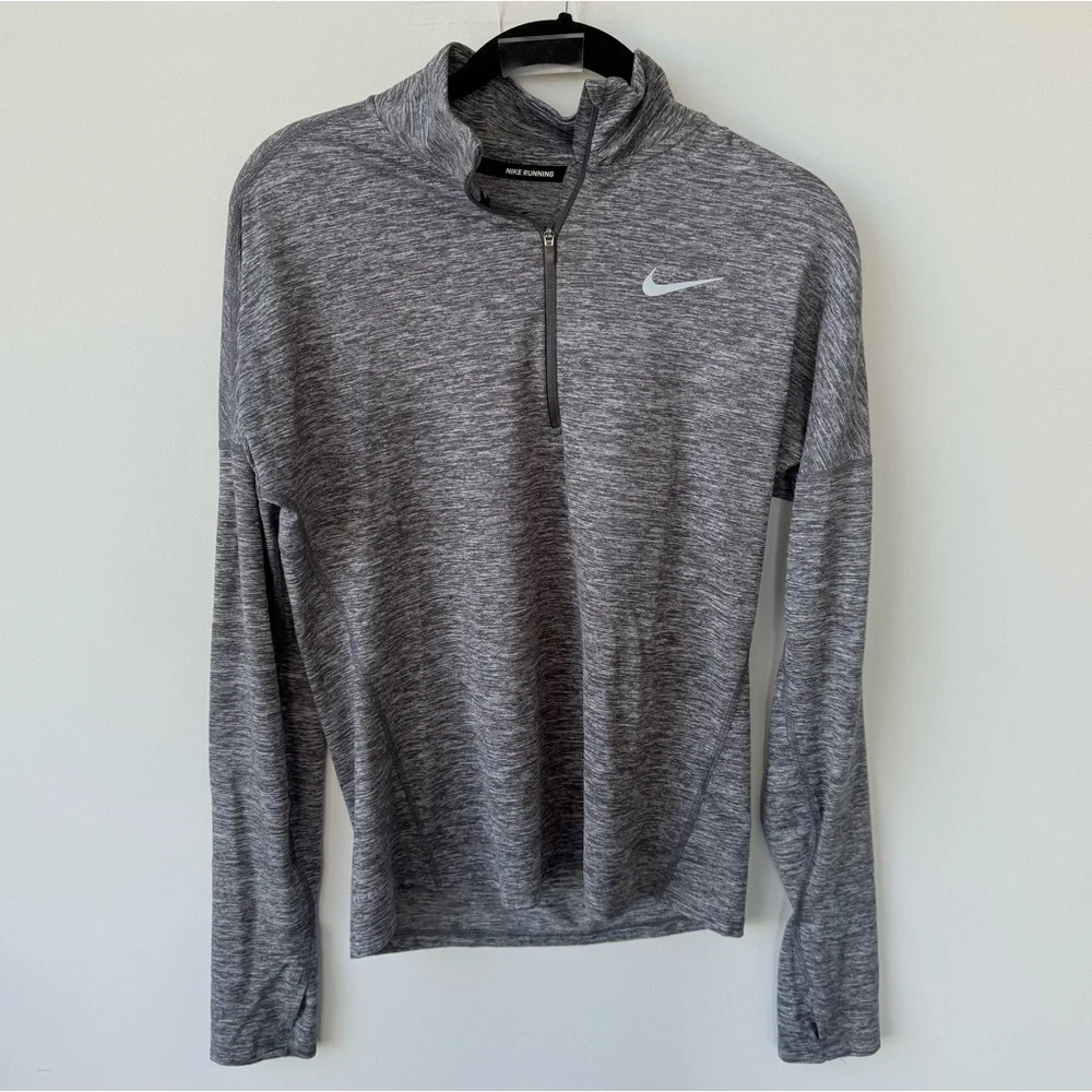 Nike Running Womens Grey 1/4th Zip Pullover size XS